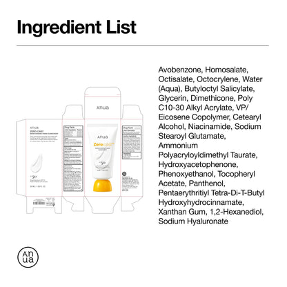 Anua, Zero-Cast Moisturizing Sunscreen SPF 50, Glow Natural Sunscreen for face, No White - Maple Wellness Supplements