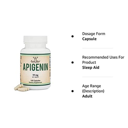 Apigenin Supplement - 50mg per Capsule, 120 Count (Powerful Bioflavonoid Found - Maple Wellness Supplements