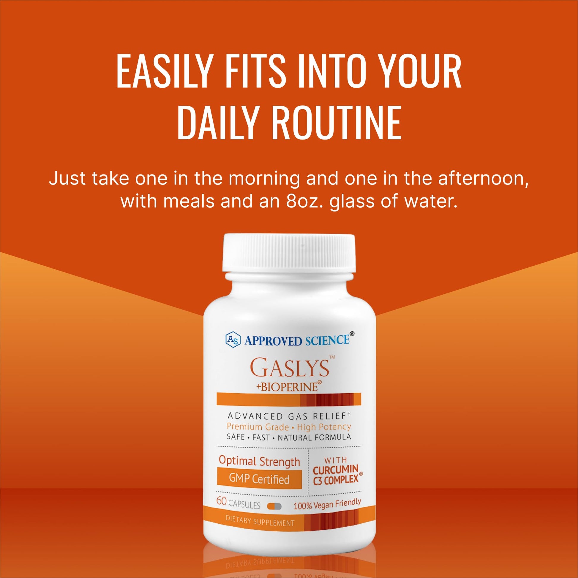 Approved Science® Gaslys™ - Soothe Digestive Tract, Alleviates Gas and Stomach Cramps - Artichoke Powder, Ginger, Fennel Seed - 60 Count - Pack of 1 - Maple Wellness Supplements