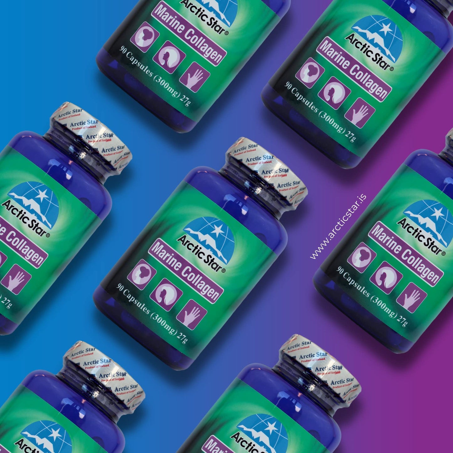 Arctic Star Marine Collagen-Vital Proteins Marine Collagen Peptides Supplement Pills for Healthy Skin Hair Nail - Hydrolyzed Collagen from Iceland - Joint Pain & Immune System Booster 90 Capsules - Maple Wellness Supplements