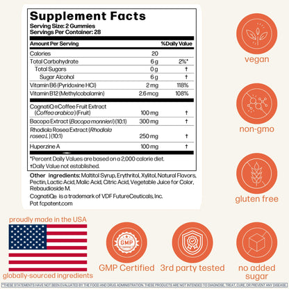 Avantera Elevate Gummies Premium Nootropic Supplement - Beat Brain Fog - Best Focus Supplements for Memory & Focus Support - Energy Without Crash - 60 Gummies for Women & Men - Maple Wellness Supplements