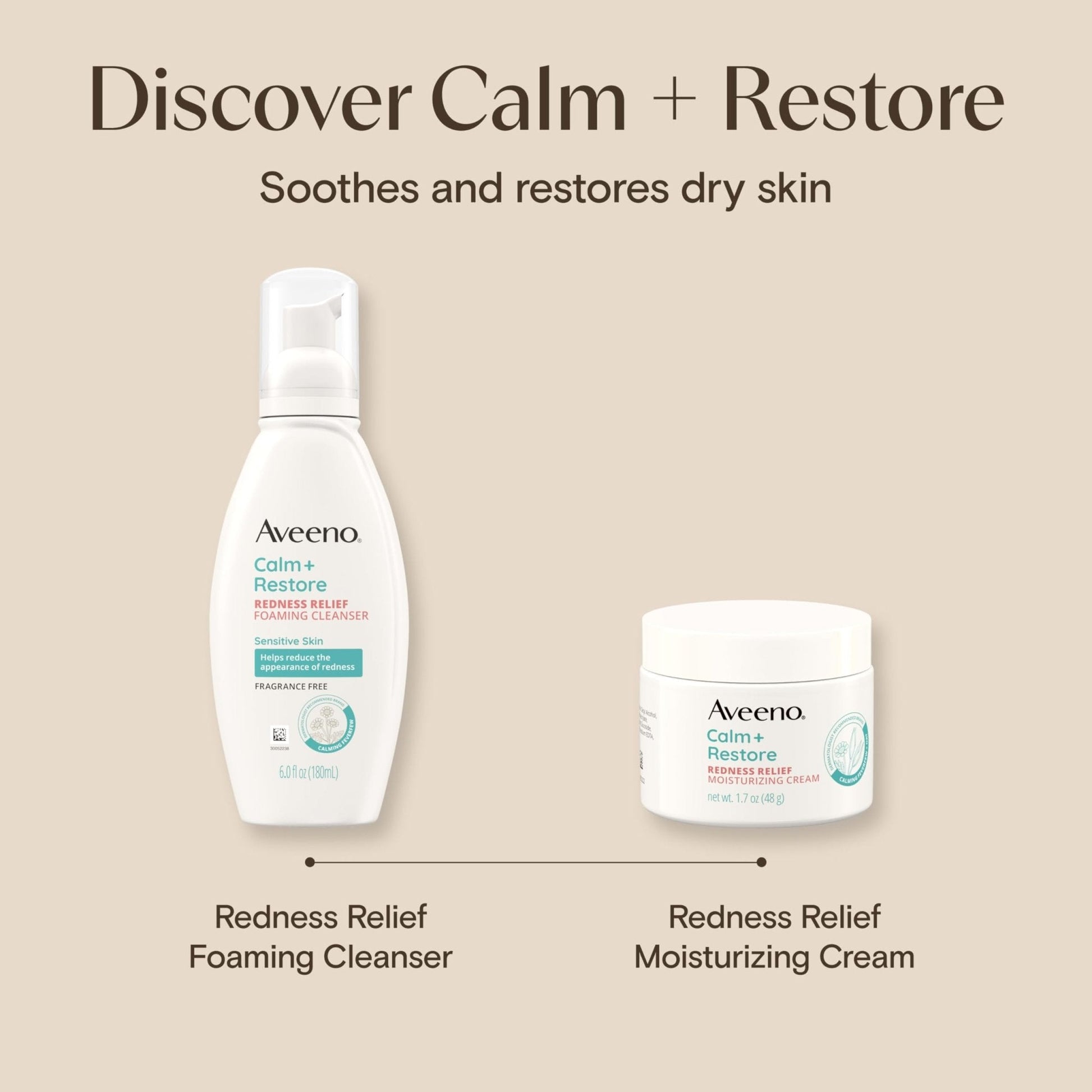 Aveeno Calm + Restore Facial Moisturizer Face Cream for Redness Relief, Non-Comedogenic - Maple Wellness Supplements