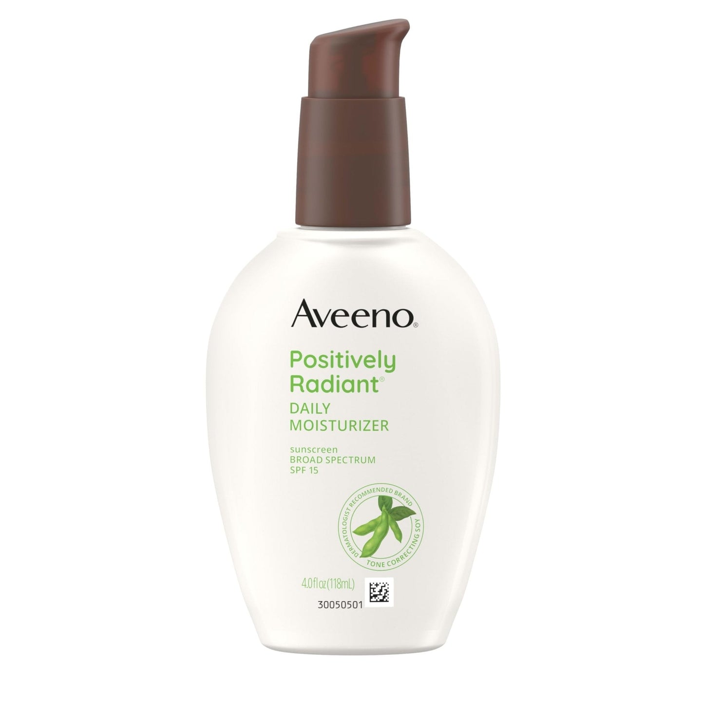 Aveeno Positively Radiant Daily Face Moisturizer with SPF 15 Sunscreen, Hydrating Facial Moisturizer with Soy Extract to Improve Skin - Maple Wellness Supplements