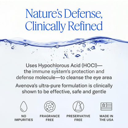 Avenova Eyelid and Eyelash Cleanser Spray - 20ml Bottle - Gentle Everyday Pure Hypochlorous Acid Spray for Eye Irritation - Maple Wellness Supplements