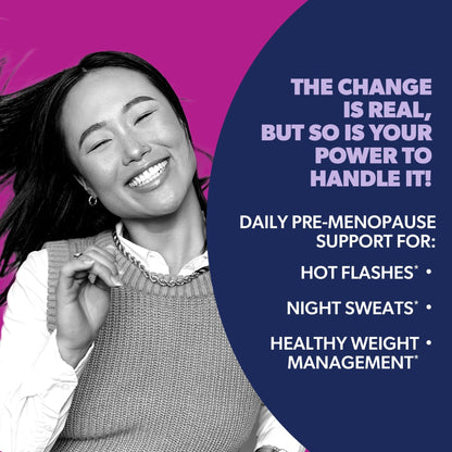 AZO® Daily Pre-Menopause Relief Perimenopause Supplements for Women, Hot Flash, Night Sweat and Healthy Weight Management Support* - 30 Count - Maple Wellness Supplements