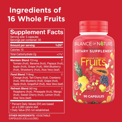 Balance of Nature Whole Fruits Supplement with Superfood Fruits - Maple Wellness Supplements