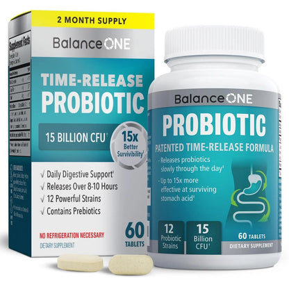 Balance ONE 2-Month Complete Digestive Support Bundle – Intestinal Barrier & Microbiome Kit – Includes 2X RevivaGut Powder & 1x Daily Probiotic (3 Pieces) - Maple Wellness Supplements