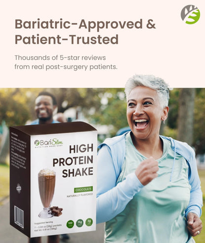 BariSlim High Protein Shake - Delicious & Nutritious Meal Replacement Shake - Low Sugar & Carb - Formulated for Bariatric Patients & Post-Weight Loss Surgery Support | Chocolate Shake (9 oz) - Maple Wellness Supplements
