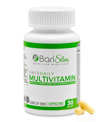 BariSlim Once Daily Bariatric Multivitamin Capsule - 60mg of Iron - Bariatric Vitamin & Supplement for Post Surgery Including Gastric Bypass & Gastric Sleeve | 30 Day Supply - Maple Wellness Supplements