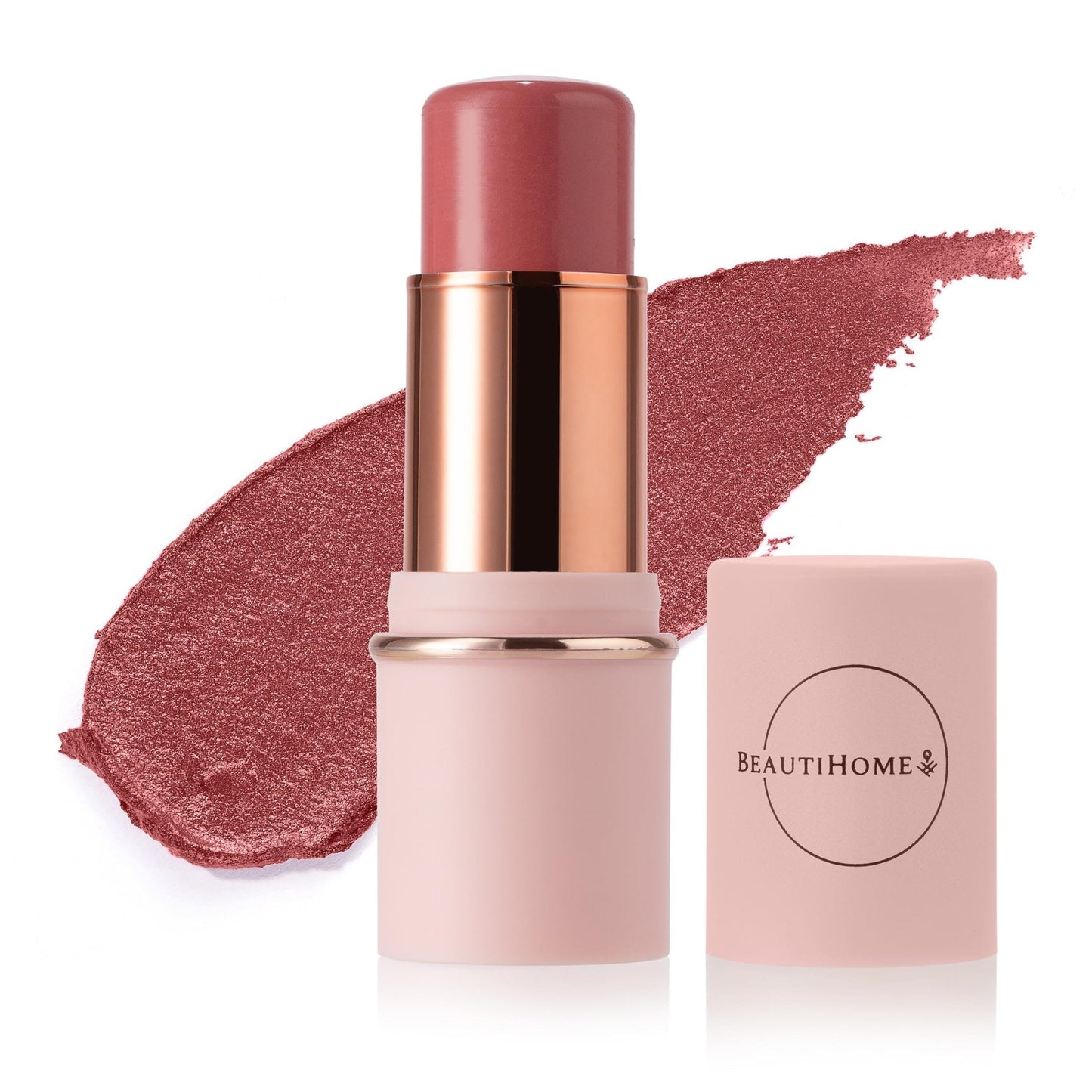 BeautiHome Blush Stick for Cheeks & Lips Multistick Cream Blush- Easy to Apply & Blend- Infused with Nourishing Ingredients for your Skin Compact Travel Size Makeup (Misty Rose, Small) - Maple Wellness Supplements