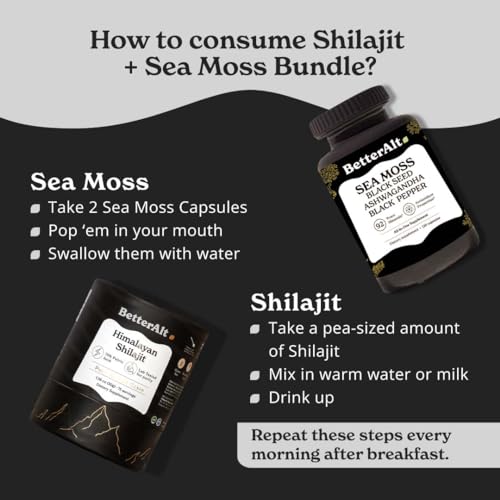 Better Alt Energy Duo with Pure Himalayan Shilajit Resin 30 gm & Sea Moss Capsules - Maple Wellness Supplements