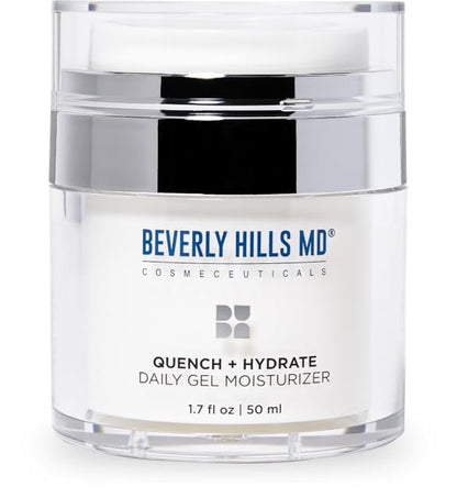 Beverly Hills MD Quench + Hydrate Daily Gel Moisturizer- Visibly Smooth, Plump, Hydrate Face & Neck for Wrinkles, Sagging- Skin Smoothing & Re-Energizing- Visibly Reduce Signs of Aging w/Niacinamide - Maple Wellness Supplements