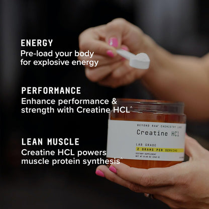 BEYOND RAW Science-Backed Creatine HCl Powder, Lab Grade, for Muscle Strength and Growth, Energy Production, Athletic Performance, Cognitive Support, - Maple Wellness Supplements