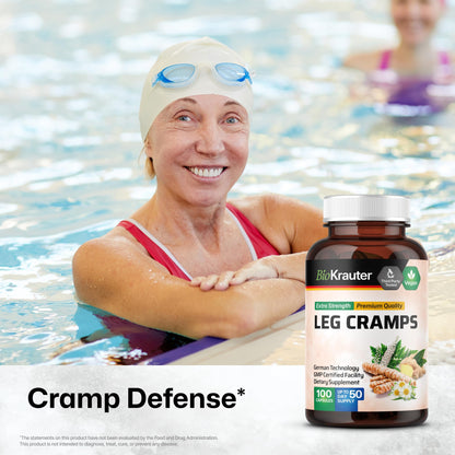 BIO KRAUTER® Magnesium Glycinate for Leg Сramps & Relax - 5-in-1 Formula Magnesium Glycinate 400mg with Turmeric, Black Cohosh, Ginger, Chamomile 1200 mg 100 Caps - No Fillers, Non-GMO, 50-Day Supply - Maple Wellness Supplements