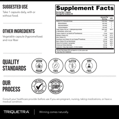 BioActive Vitamin B Complex - Blood Stream Ready, Methylated B Complex - Featuring Methylfolate, 3 BioActive Forms of B12, BenfoPure® B1 & Pantesin - Maple Wellness Supplements