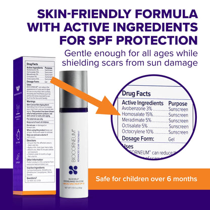Biocorneum Advanced Scar Treatment with Silishield® & SPF 30 10g – Medical Grade Silicone Gel to Support Healing of Surgical Scars and Marks - Maple Wellness Supplements
