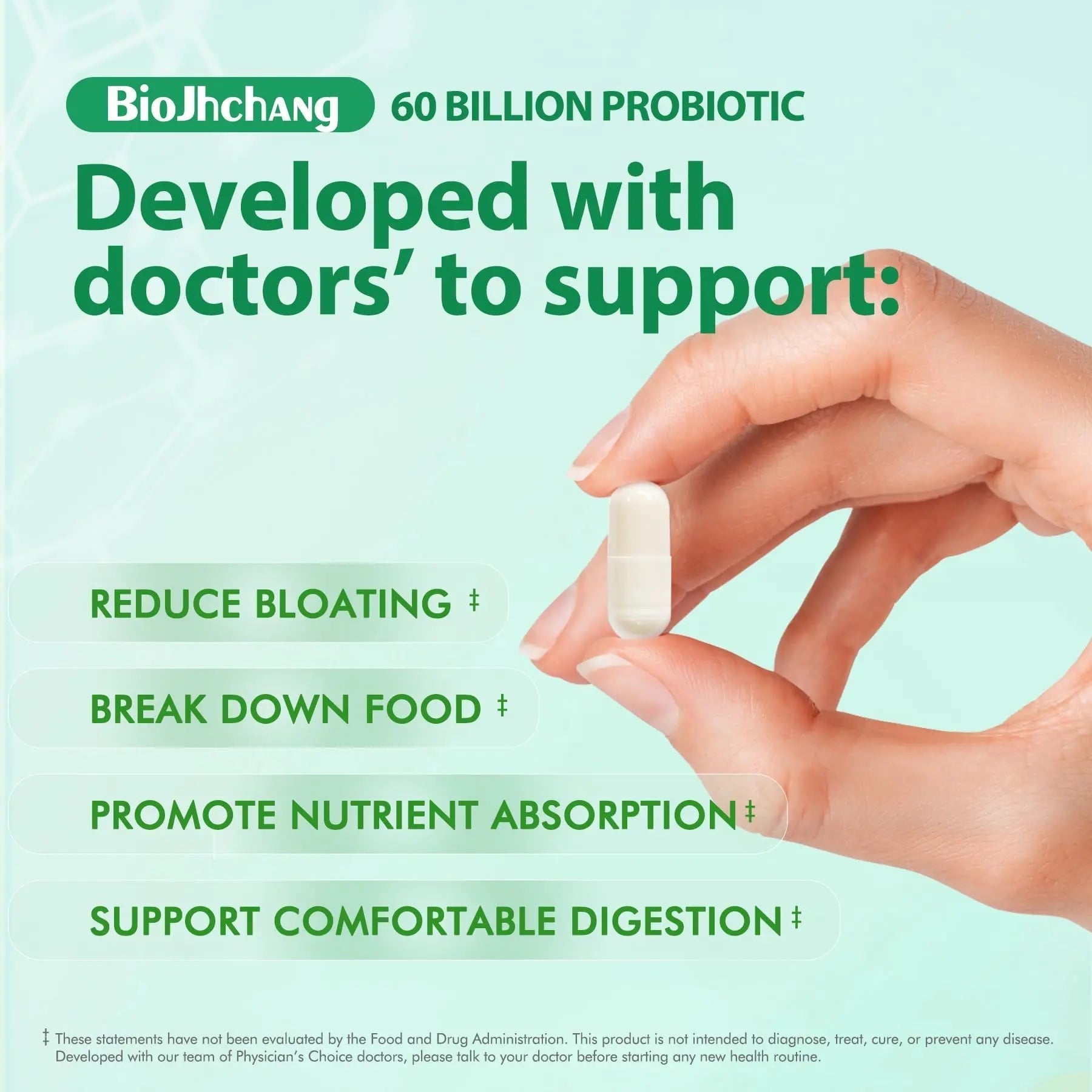 BioJhchang Probiotics Supplements 60 Billion CFUs 11 Diverse Strains Natural Prebiotics for Immune, Digestive Gut Health Supports Occasional Constipation Diarrhea Gas Bloating for Women & Men - Maple Wellness Supplements