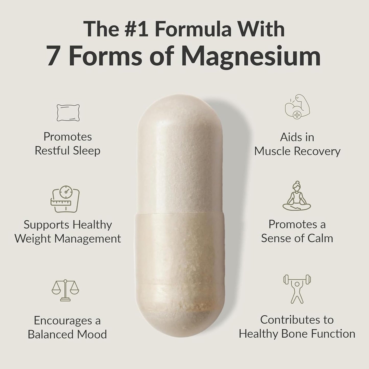BIOptimizers Magnesium Breakthrough Supplement with 500mg - 7 Forms of Magnesium: Glycinate, Malate, Citrate, and More - Natural Support for Sleep and Cognitive Function -60 Capsules- Calming Vitamins - Maple Wellness Supplements