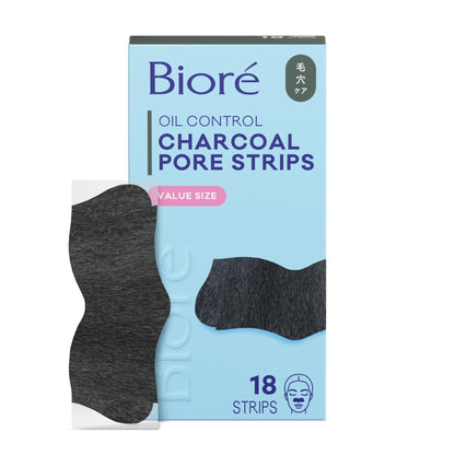 Biore Charcoal, Deep Cleansing Pore Strips, Nose Strips for Blackhead Removal on Oily Skin - Maple Wellness Supplements
