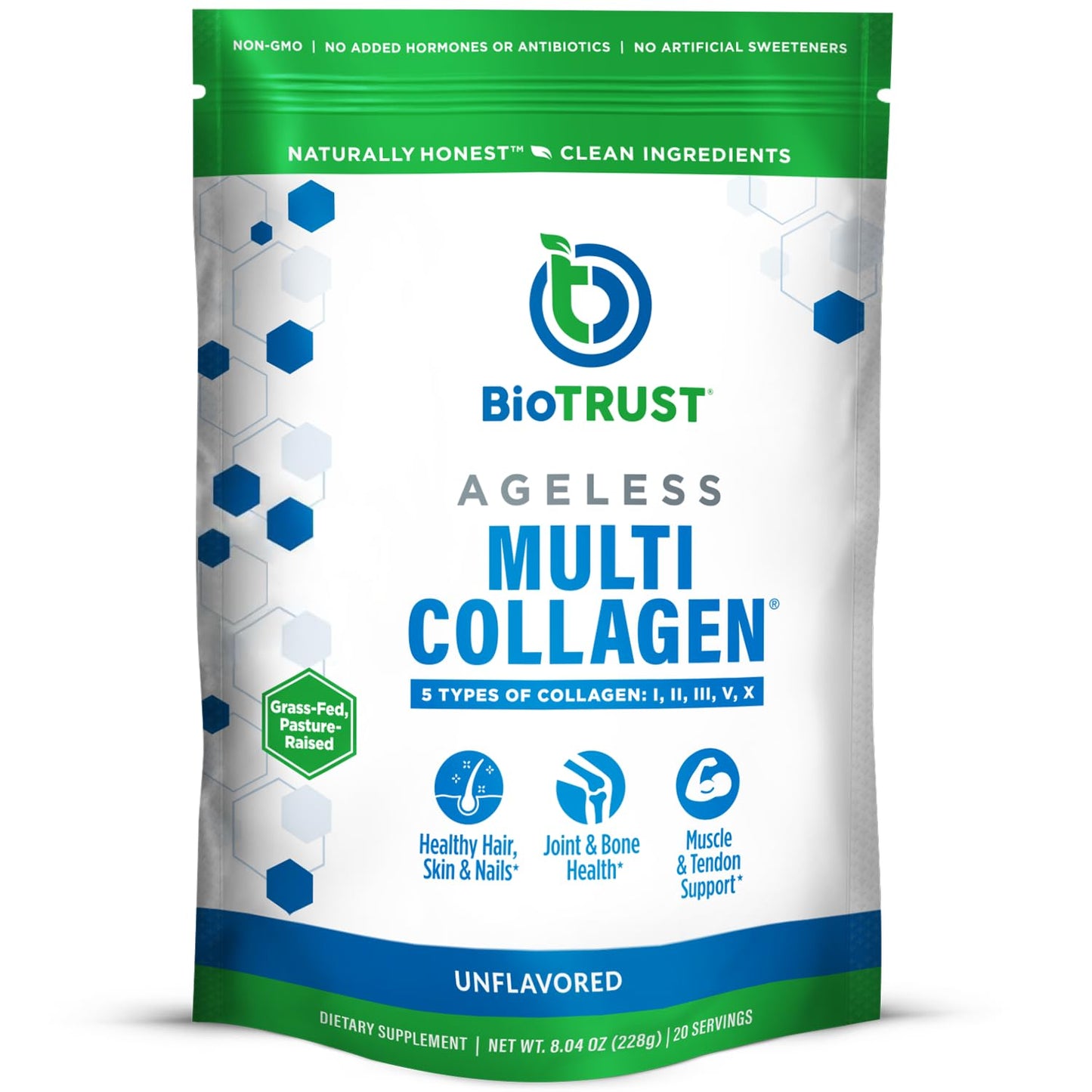 BioTrust Ageless Multi Collagen Peptides Powder - 5 Types (I, II, III, V, X) - Unflavored Collagen Powder for Women & Men - Hydrolyzed Protein - Maple Wellness Supplements