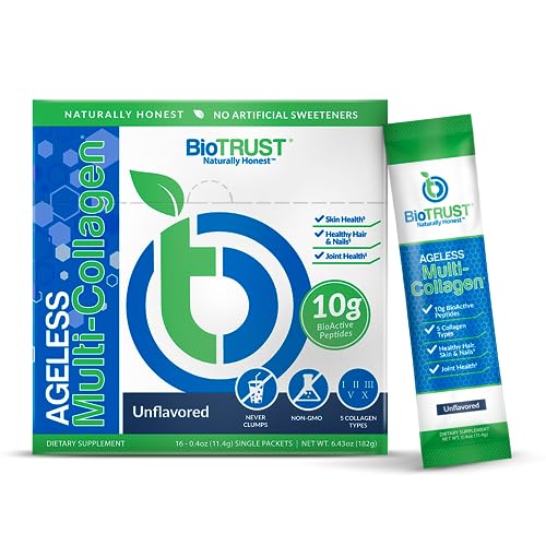 BioTrust Ageless Multi Collagen Peptides Powder – Types I, II, III, V, X – Unflavored Collagen - Maple Wellness Supplements