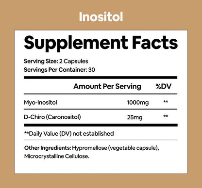 Black Girl Vitamins Inositol Supplement, 2000mg Myo + 50mg D-Chiro, Vegan Capsules to Support Hormone Balance - Maple Wellness Supplements