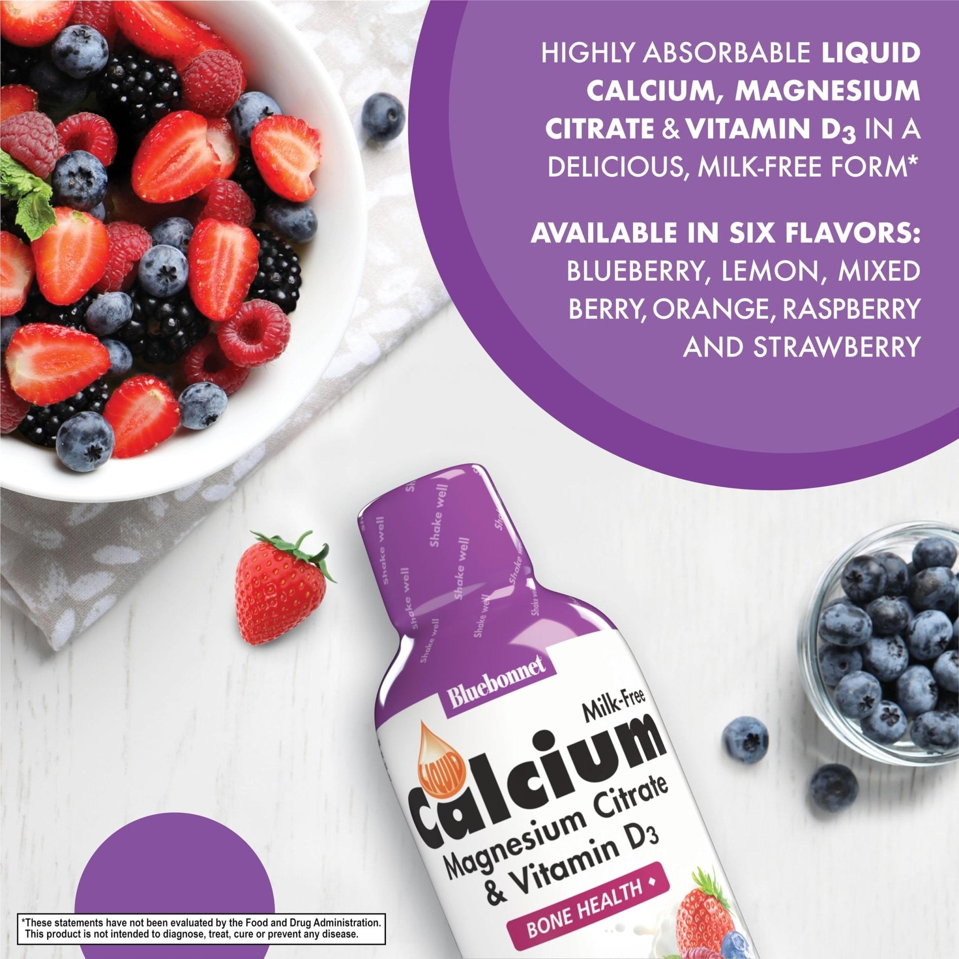 Bluebonnet Nutrition Liquid Calcium Citrate, Magnesium, Vitamin D3, Bone Health, Gluten Free, Soy Free, Milk Free, Kosher, 16 fl oz - Maple Wellness Supplements