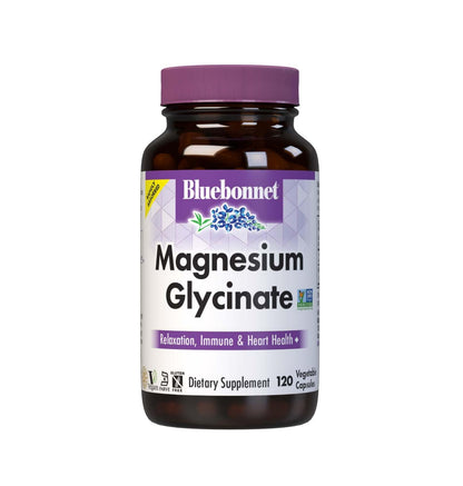 Bluebonnet Nutrition Magnesium Glycinate 400mg Maximum Absorption Mineral Complex Supports Energy Production & Enzyme Function - Non-GMO - Maple Wellness Supplements