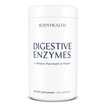 BodyHealth Digestive Enzymes Full Spectrum Digestive Support (180 caps), Betaine, Pepsin, Pancreatin BPP Loaded with Enzymes and Probiotics, Re - Maple Wellness Supplements