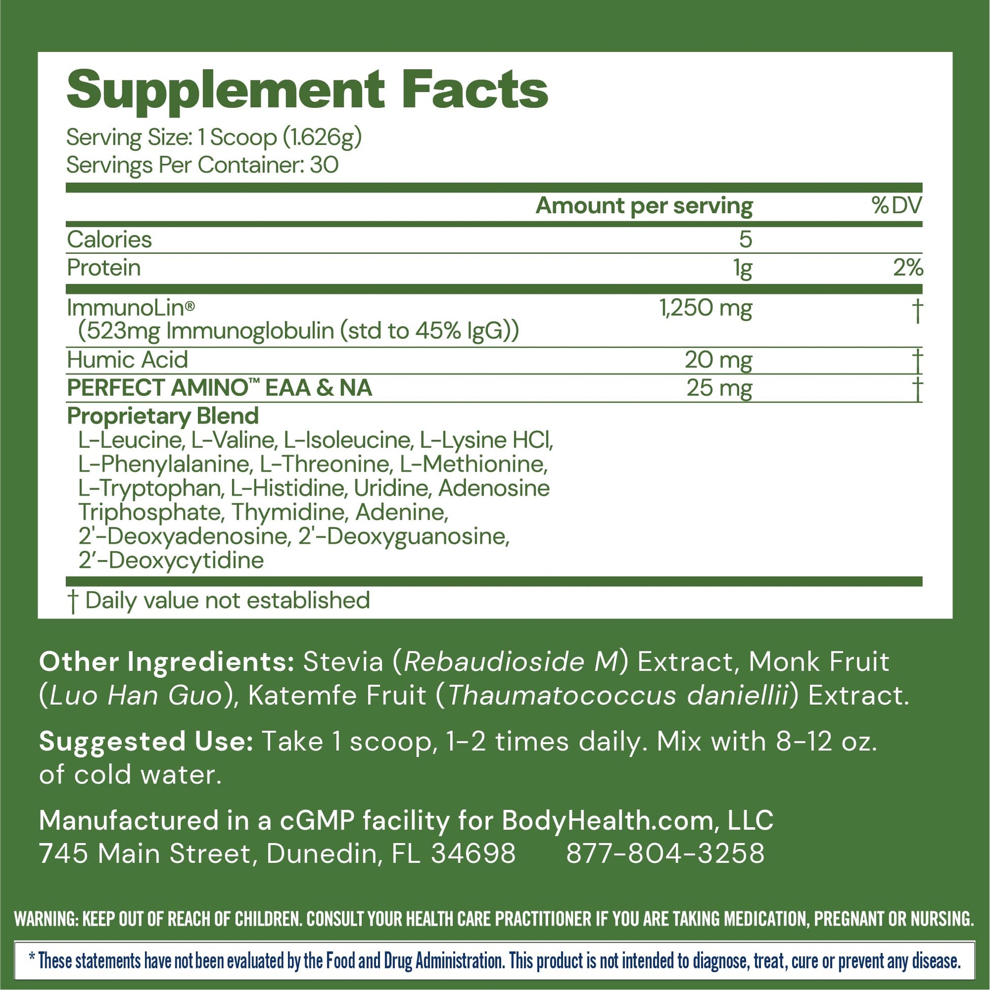 BodyHealth Gut Restore with PerfectAmino, ImmunoLin, and Humic Acid - Gut Health Supplement for Digestive and Immune Support - Unflavored - 30 Servings - Maple Wellness Supplements