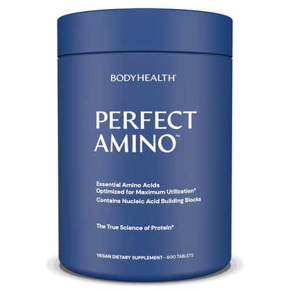 BodyHealth PerfectAmino, Essential Amino Acid with BCAAs + Lysine, Phenylalanine, Threonine, Methionine, Tryptophan, Supplement for Muscle Mass Production, - Maple Wellness Supplements