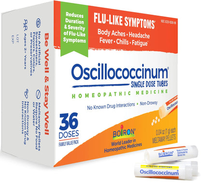Boiron Oscillococcinum 36 Doses Homeopathic Medicine for Flu-Like Symptoms - Maple Wellness Supplements
