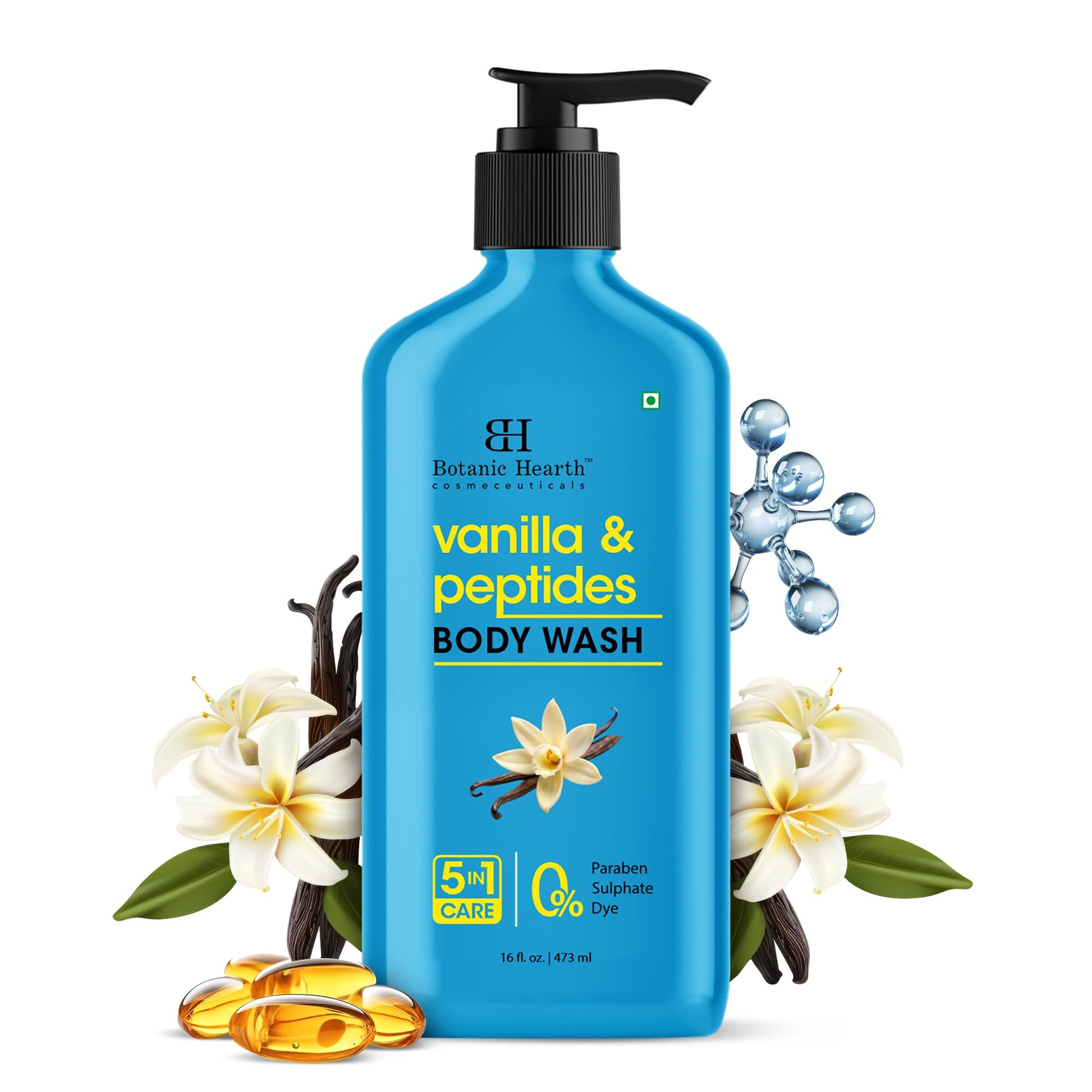 Botanic Hearth Vanilla Body Wash – Hydrating 5-in-1 Shower Gel with Warm Vanilla Aroma - Maple Wellness Supplements