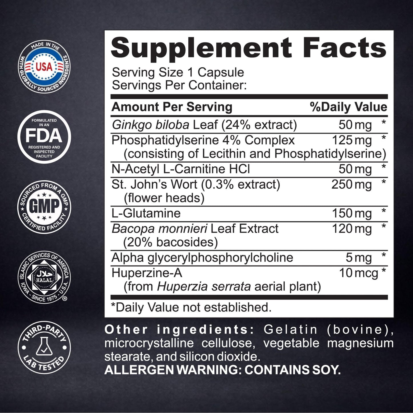 Brain Neuro Matrix – Memory & Focus Nootropic with Ginkgo Biloba & Huperzine A – Caffeine-Free Vegan Brain Supplement for Clarity, Focus & Mood – 90 Capsules (3-Month Supply) - Maple Wellness Supplements
