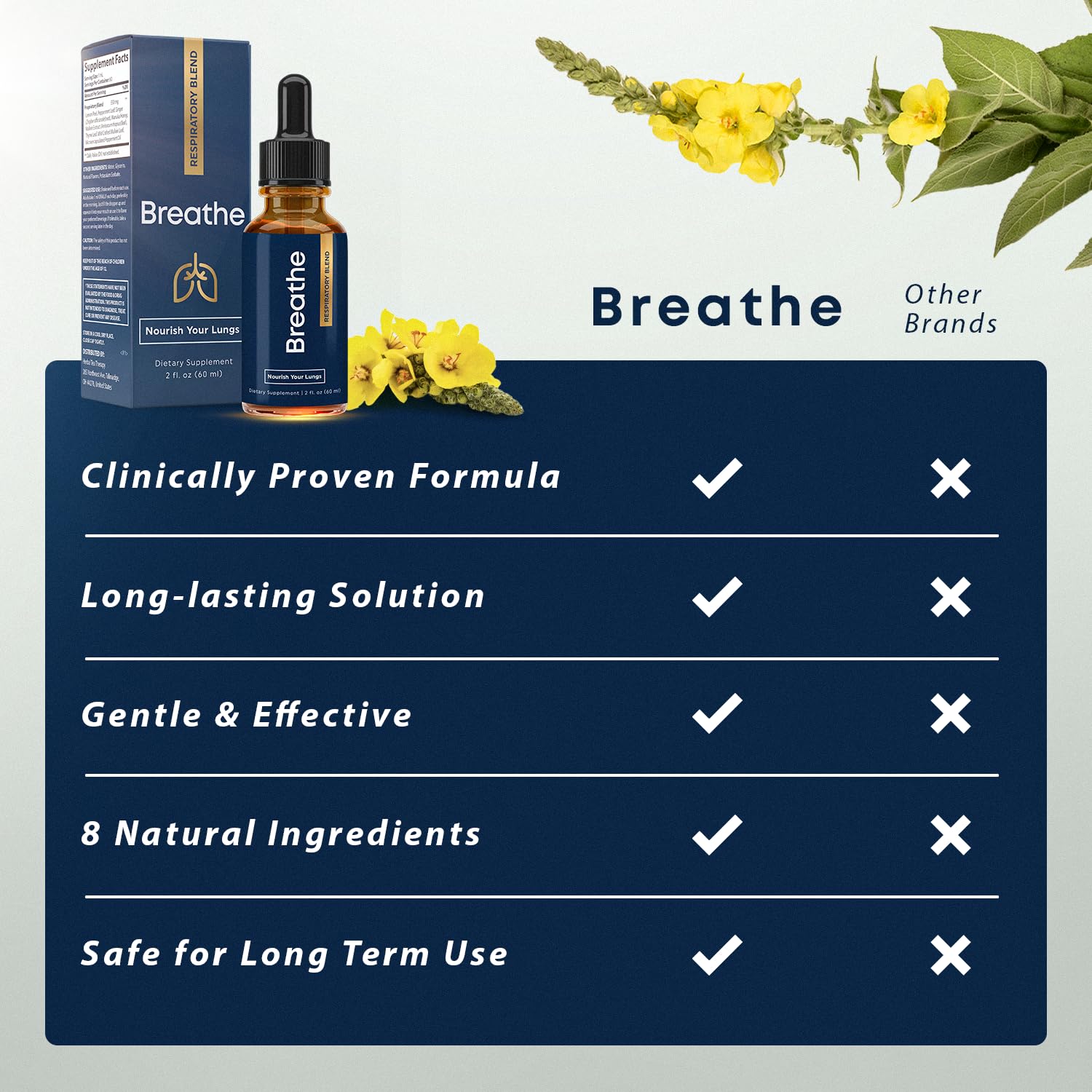 BREATHE & BREATHE PM Bundle - 60 Caps & 1 fl.oz. Mullein Drops for Lungs & Airways: Peppermint, Thyme, & Mullein Leaf Extract for Lungs Detox for Smokers - Clear Mucus & Breathe - GMO-Free & USA-Made - Maple Wellness Supplements