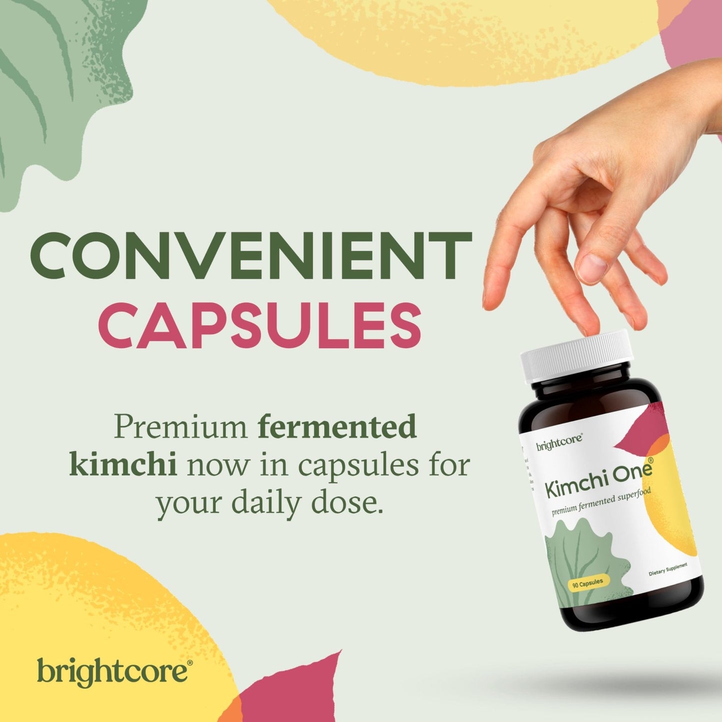 Brightcore Nutrition - Kimchi One, Kimchi Powder Capsules, Probiotics, Enzymes, & Antioxidant Supplement, Premium Gut Health Superfood - Maple Wellness Supplements