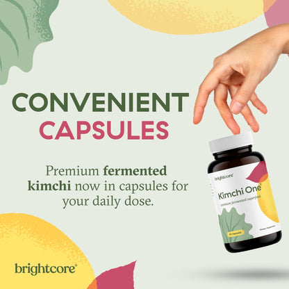 Brightcore Nutrition - Kimchi One, Kimchi Powder Capsules, Probiotics, Enzymes, & Antioxidant Supplement, Premium Gut Health Superfood - Maple Wellness Supplements