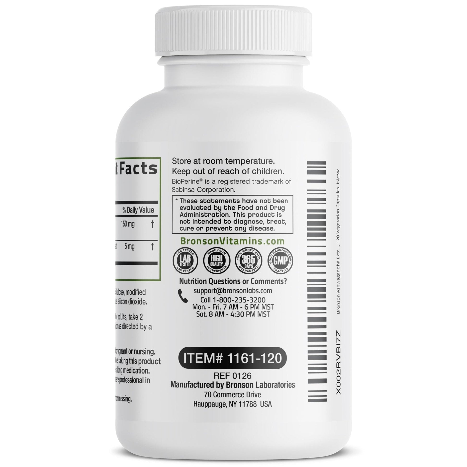 Bronson Ashwagandha Extra Strength Stress & Mood Support with BioPerine - Non GMO Formula, 120 Vegetarian Capsules - Maple Wellness Supplements
