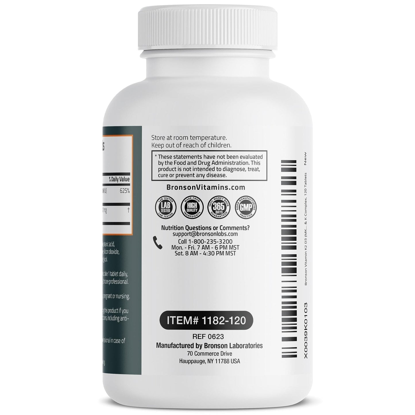 Bronson Basics Vitamin K2 D3 (MK7) Supplement Non-GMO Formula 5000IU (125 mcg) - Maple Wellness Supplements