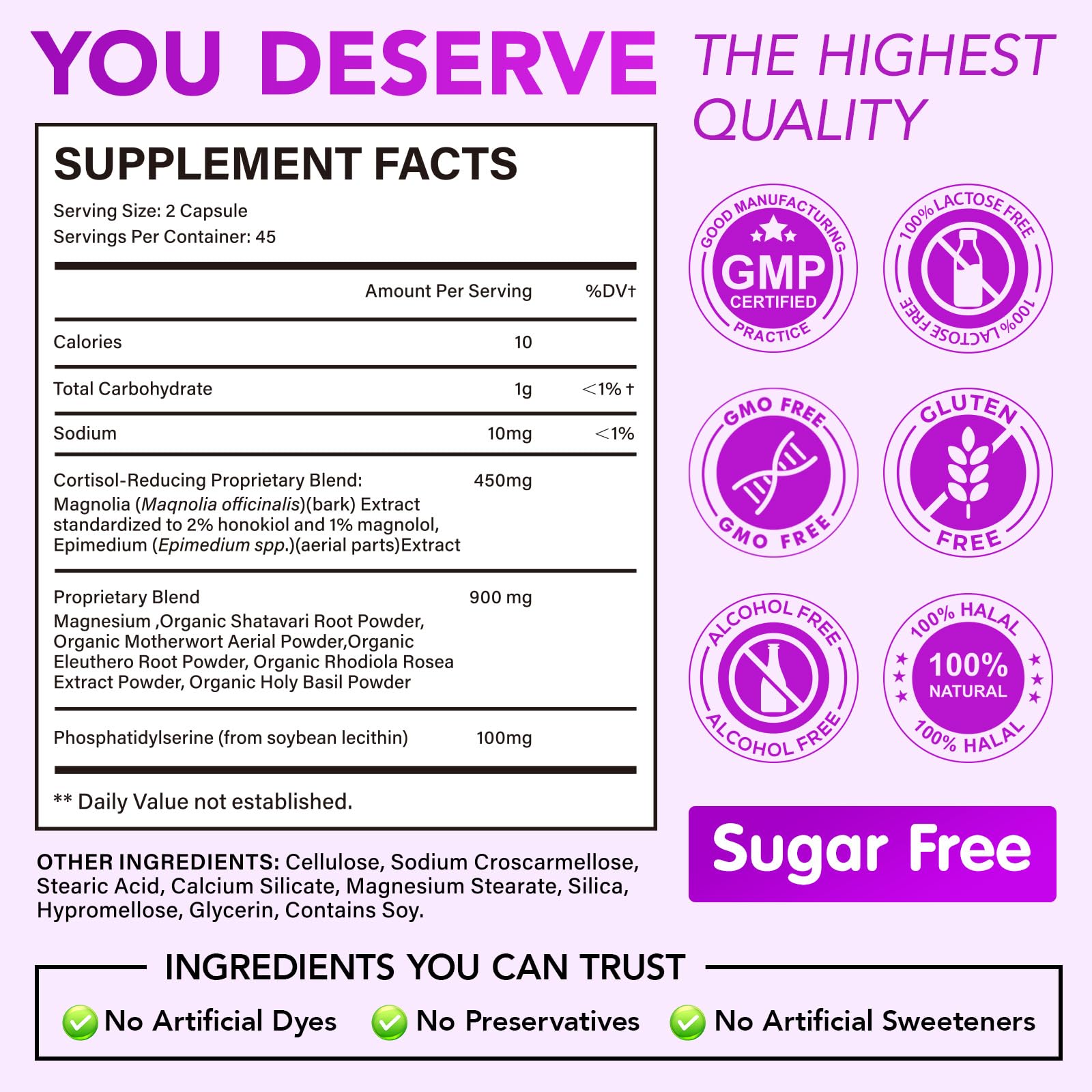 BUCAOAGU Cortisol Supplements for Women - Cortisol Reducer & Stress Support - Magnolia Bark, Rhodiola Rosea, Holy Basil, Magnesuim, Phosphatidylserine - Hormone Balance & Mood, Focus, Sleep Support - Maple Wellness Supplements