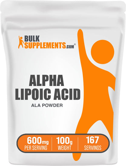 BULKSUPPLEMENTS.COM Alpha Lipoic Acid Powder - ALA Supplement, Alpha Lipoic - Maple Wellness Supplements