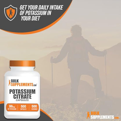 BulkSupplements.com Potassium Citrate Capsules - Potassium Supplement, Potassium - Maple Wellness Supplements