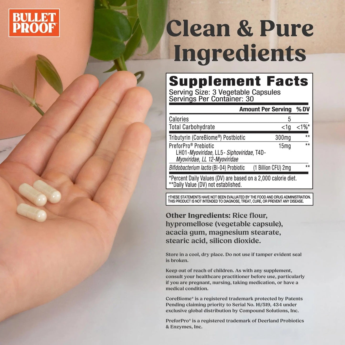 Bulletproof Express 3-in-1 Probiotic & Postbiotics Supplement for Sustained Gut Health, 90 Count - Maple Wellness Supplements