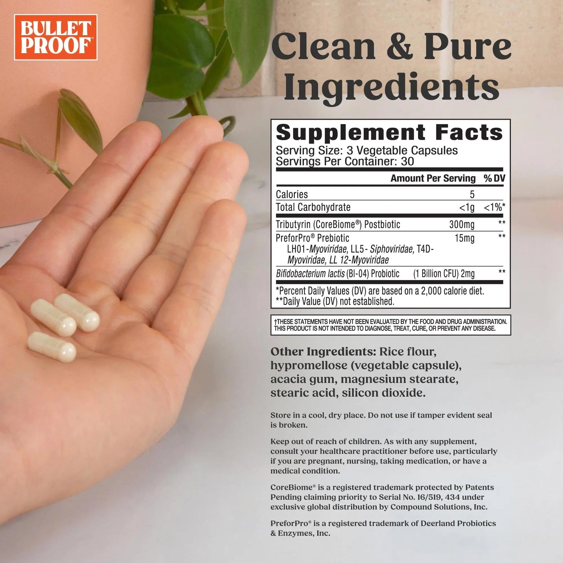 Bulletproof Express 3-in-1 Probiotic & Postbiotics Supplement for Sustained Gut Health, 90 Count - Maple Wellness Supplements