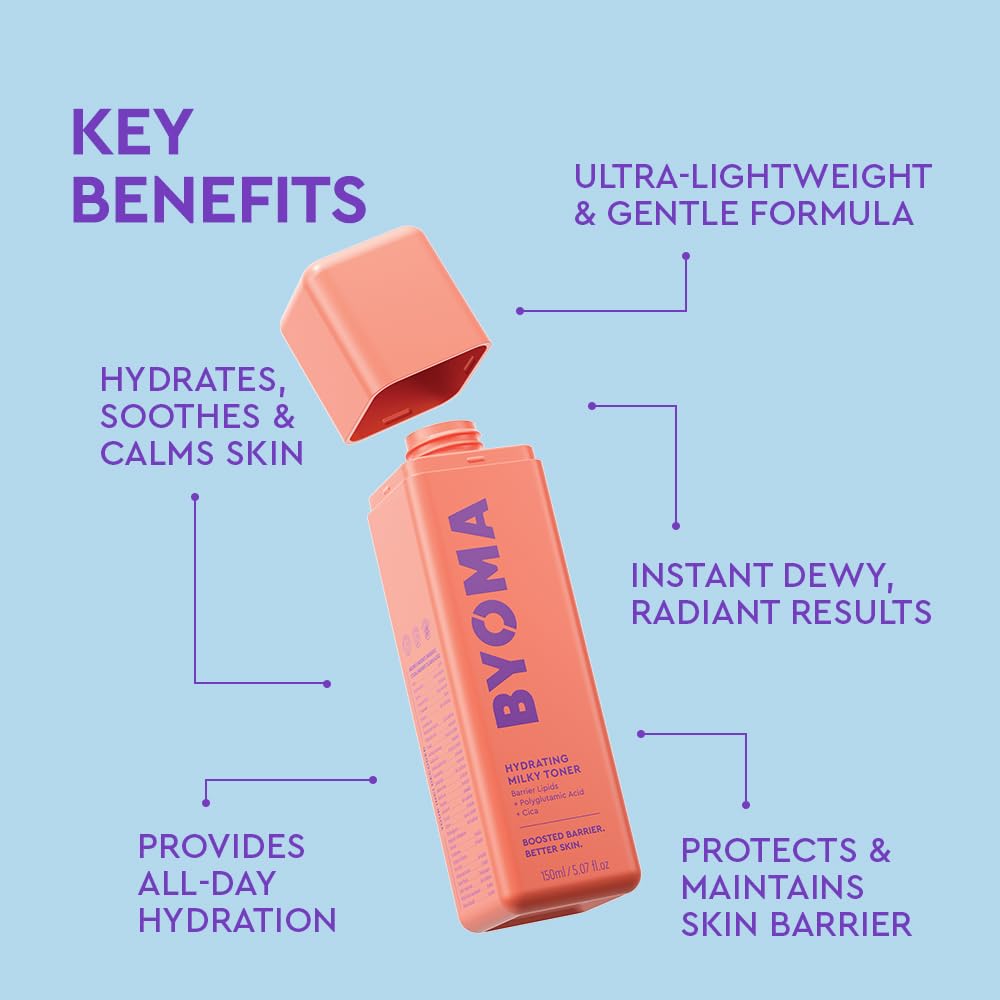 BYOMA Hydrating Milky Toner - Dewy, Ultra Hydrating Toner for Face - Soothes Skin, Locks in Moisture - Maple Wellness Supplements