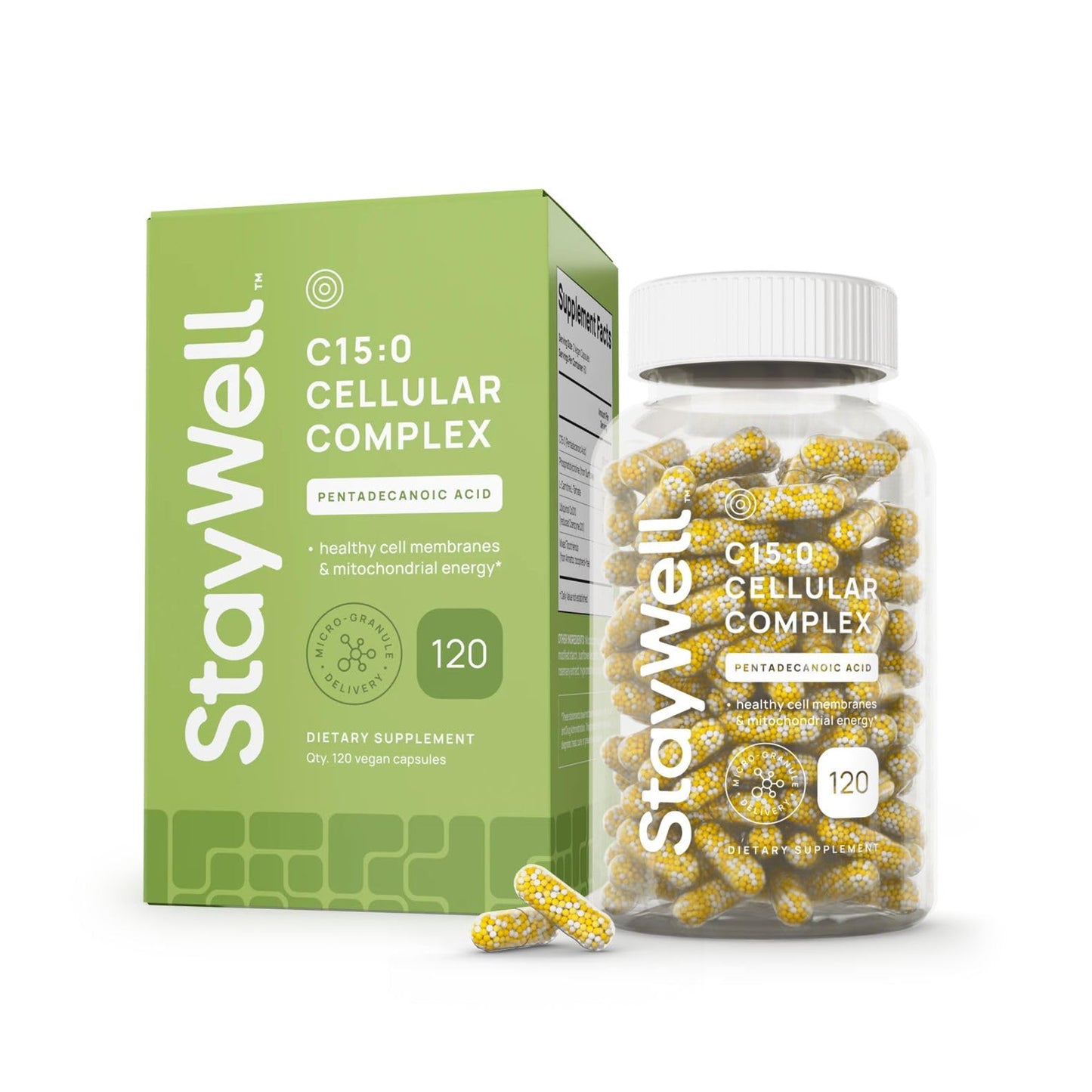 C15:0 Pentadecanoic Acid Supplement | Longevity, Cellular & Membrane Support, Micro-Granule Enhanced Absorption, Phosphatidylcholine, L-Carnitine, - Maple Wellness Supplements