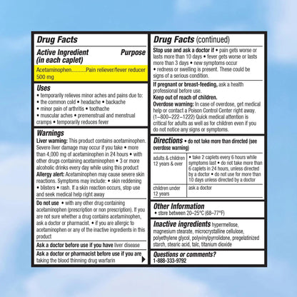 Cabinet: 500mg Acetaminophen for Headache Relief, Toothaches, Sore Throat, and Fever Reducer, Includes 1 Refillable Medicine Jar, 120 Tablets Refillable Glass Jar - w/Travel Tin - Maple Wellness Supplements