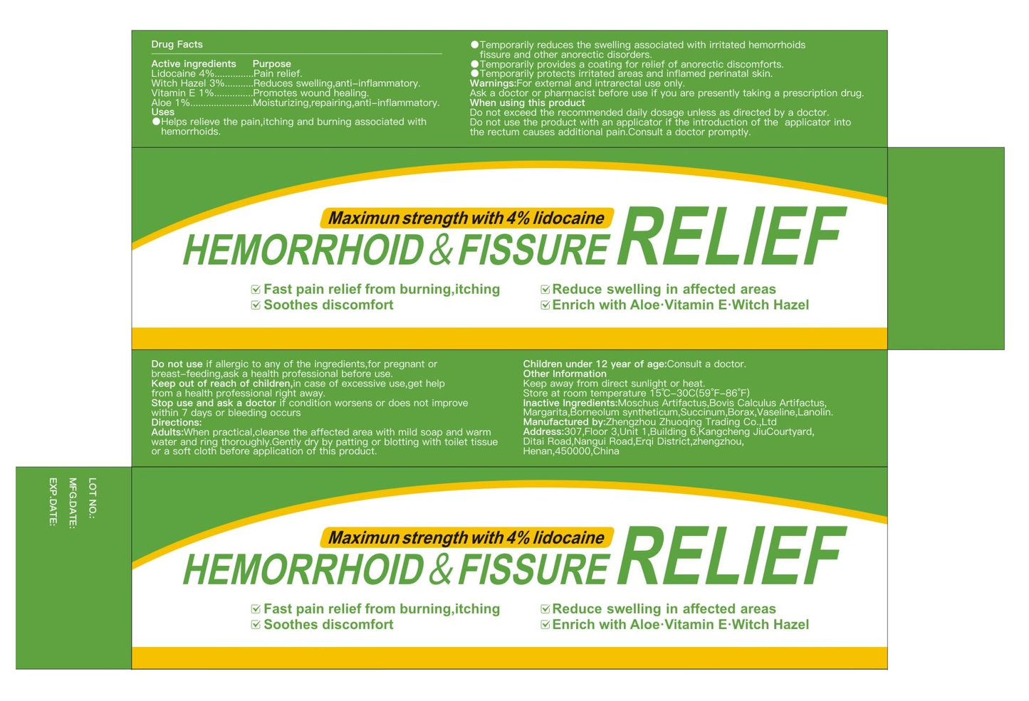 CainNeks Hemorrhoid & Fissure Relief Ointment 20g– 4% Lidocaine Maximum Strength Hemorrhoid Cream, Fast Itching Burning Swelling Relief, Herbs Fast Acting Ingredients. 0.7 oz. - Maple Wellness Supplements