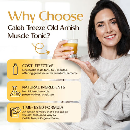 Caleb Treeze Old Amish Muscle Tonic 8 fl oz, Leg Cramps Relief, Foot Cramps Relief, Restless Legs, Muscle Cramps & Spasm Relief - Maple Wellness Supplements