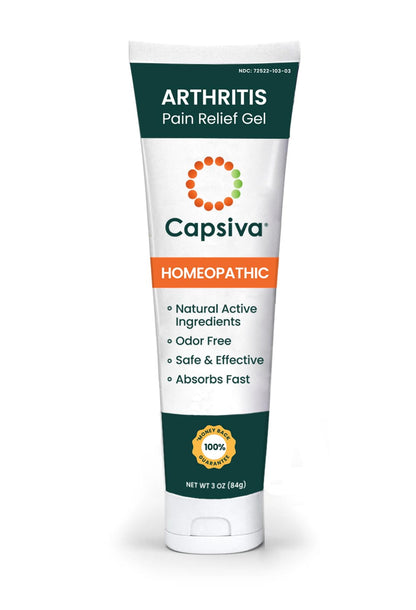 Capsiva Pain Relief Topical 3oz Tube, for Your Hands, Neck, Back, Joints, Non-Greasy, No Burn, Odor Free, Homeopathic Active Ingredients, Contains Capsaicin & Arnica, Absorbs Fast - Maple Wellness Supplements
